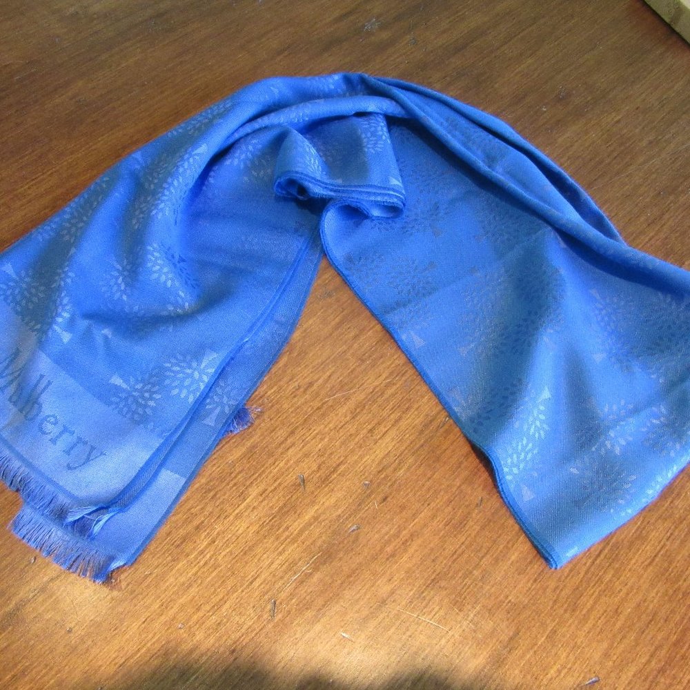 Mulberry Tree Silk & Cotton Scarf 70" x 18" Blue